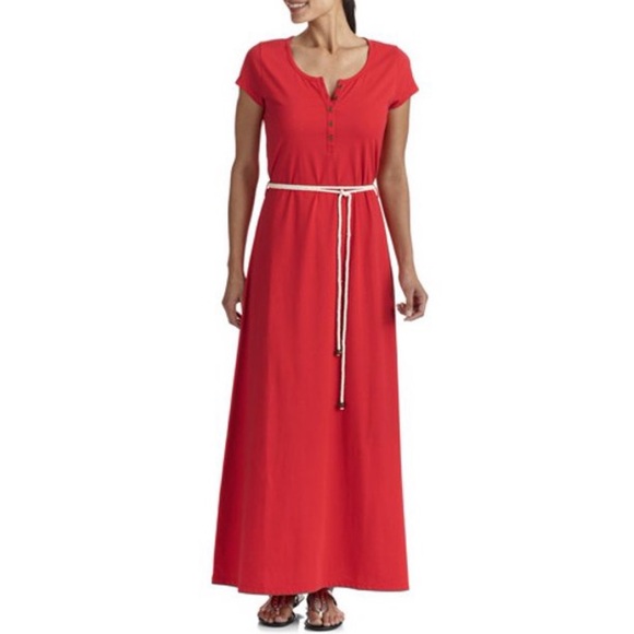 Faded Glory Dresses Henley Maxi Dress With Rope Belt Faded Glory